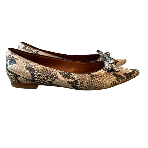 Cole Haan Alice Bow Flats w Snake Skin Print, Grommets, & Pointed Toes s… - Picture 4 of 12